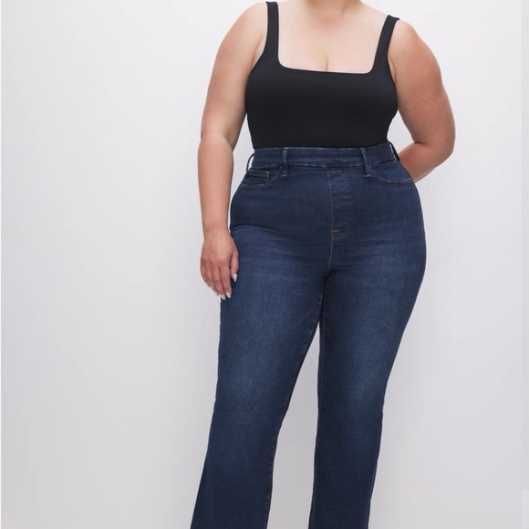 Good American Denim - Good American Pull On Flare Wide Leg Jeans